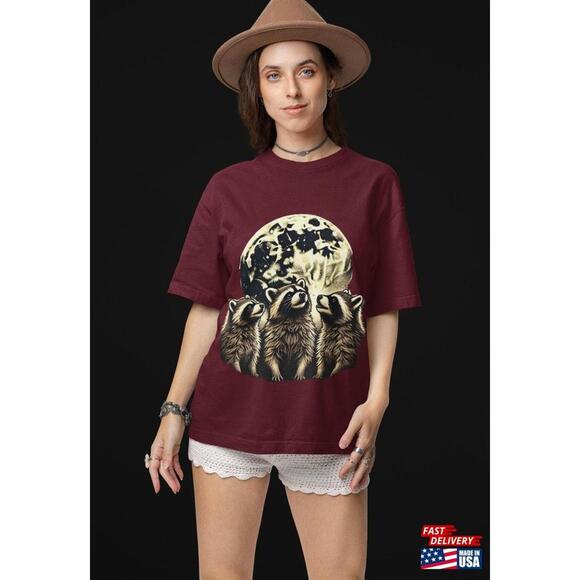Other - Three Raccoons Graphic Tshirts Retro Raccoon Moon Tshirt Unisex